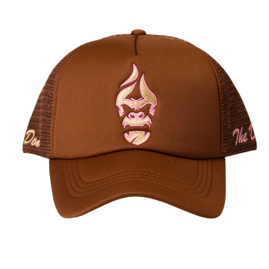 All Natural Ape The Don Trucker Hat Brown/ Hot Pink/ Nude